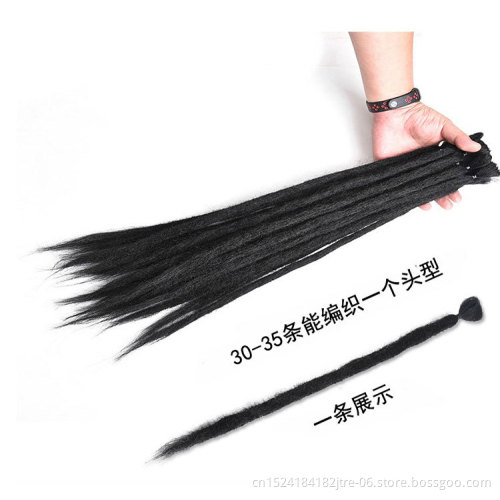 2 color custom silk double ended dreadlocks hair extensions product, fluffy 24" long 0.4cm dreadlock braids hair weave in bulk